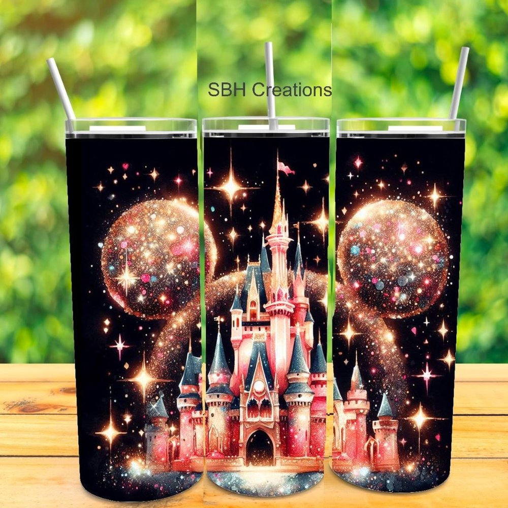20 oz Disney with Ears collage theme insulated tumbler